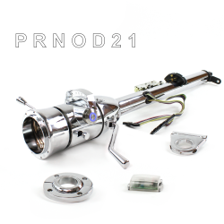 Keyed Tilt Column Chrome - Column Shift O/D FLR MNT 2.5" Drop 9 Hole Push Button BL  - Part Number: HEXCC1KCO1259PBL0