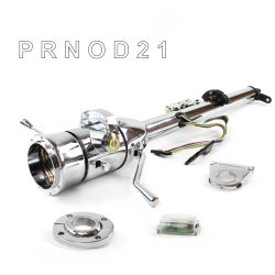 Keyed Tilt Column Chrome - Column Shift O/D FLR MNT 2.5" Drop 9 Hole Push Button YL  - Part Number: HEXCC1KCO1259PYL0