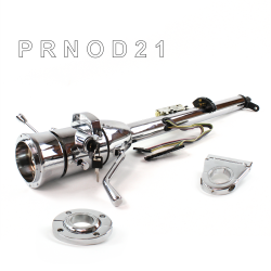 Keyed Tilt Column Chrome - Column Shift O/D FLR MNT 3.5" Drop 9 Hole  - Part Number: HEXCC1KCO1359X0