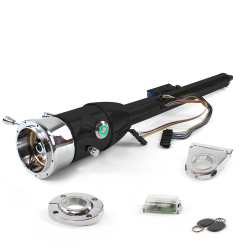 Keyed Tilt Column Black - Floor Shift FLR MNT 3.5" Drop 9 Hole Push Button GN w/ RFID - Part Number: HEXCB2KXX1359PGN1