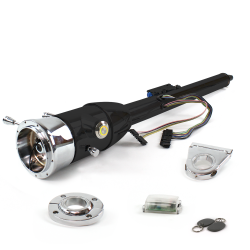 Keyed Tilt Column Black - Floor Shift FLR MNT 3.5" Drop 9 Hole Push Button YL w/ RFID - Part Number: HEXCB2KXX1359PYL1