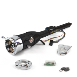 Keyed Tilt Column Black - Floor Shift FLR MNT 3.5" Drop 9 Hole Push Button RD w/ RFID - Part Number: HEXCB2KXX1359PRD1