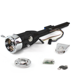 Keyed Tilt Column Black - Floor Shift FLR MNT 3.5" Drop 9 Hole Push Button w/ RFID - Part Number: HEXCB2KXX1359PXX1