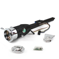 Keyed Tilt Column Black - Floor Shift FLR MNT 3.5" Drop 9 Hole Push Button GN  - Part Number: HEXCB2KXX1359PGN0