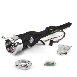 Keyed Tilt Column Black - Floor Shift FLR MNT 3.5" Drop 9 Hole Push Button BL  - Part Number: HEXCB2KXX1359PBL0