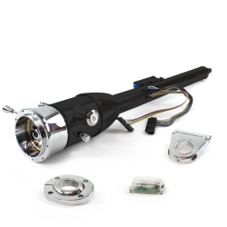 Keyed Tilt Column Black - Floor Shift FLR MNT 3.5" Drop 9 Hole Push Button WH  - Part Number: HEXCB2KXX1359PWH0