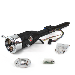 Keyed Tilt Column Black - Floor Shift FLR MNT 3.5" Drop 9 Hole Push Button RD  - Part Number: HEXCB2KXX1359PRD0