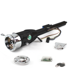 Keyed Tilt Column Black - Floor Shift FLR MNT 2.5" Drop 9 Hole Push Button GN w/ RFID - Part Number: HEXCB2KXX1259PGN1