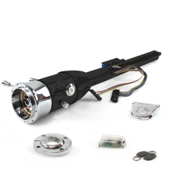 Keyed Tilt Column Black - Floor Shift FLR MNT 2.5" Drop 9 Hole Push Button WH w/ RFID - Part Number: HEXCB2KXX1259PWH1