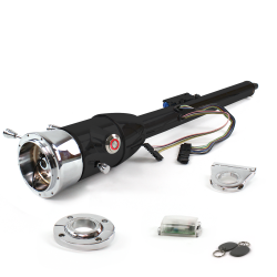 Keyed Tilt Column Black - Floor Shift FLR MNT 2.5" Drop 9 Hole Push Button RD w/ RFID - Part Number: HEXCB2KXX1259PRD1