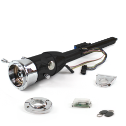 Keyed Tilt Column Black - Floor Shift FLR MNT 2.5" Drop 9 Hole Push Button w/ RFID - Part Number: HEXCB2KXX1259PXX1