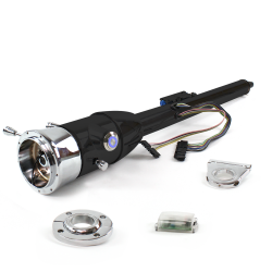 Keyed Tilt Column Black - Floor Shift FLR MNT 2.5" Drop 9 Hole Push Button BL  - Part Number: HEXCB2KXX1259PBL0