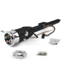 Keyed Tilt Column Black - Floor Shift FLR MNT 2.5" Drop 9 Hole Push Button  - Part Number: HEXCB2KXX1259PXX0