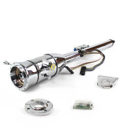 Keyed Tilt Column Chrome - Floor Shift FLR MNT 2.5" Drop 9 Hole Push Button YL  - Part Number: HEXCC2KXX1259PYL0