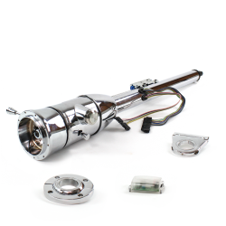 Keyed Tilt Column Chrome - Floor Shift FLR MNT 2.5" Drop 9 Hole Push Button  - Part Number: HEXCC2KXX1259PXX0