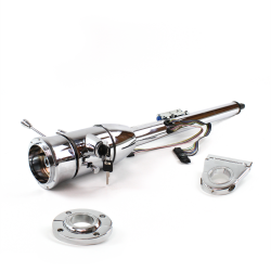 Keyed Tilt Column Chrome - Floor Shift FLR MNT 3.5" Drop 9 Hole  - Part Number: HEXCC2KXX1359X0