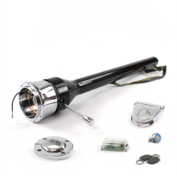 Roadster Column Black FLR MNT 3.5" Drop 9 Hole Push Button BL w/ RFID - Part Number: HEXCB3XXX1359PBL1