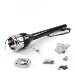 Roadster Column Black FLR MNT 3.5" Drop 9 Hole Push Button WH w/ RFID - Part Number: HEXCB3XXX1359PWH1