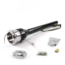 Roadster Column Black FLR MNT 3.5" Drop 9 Hole Push Button YL  - Part Number: HEXCB3XXX1359PYL0