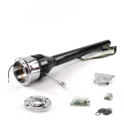 Roadster Column Black FLR MNT 2.5" Drop 9 Hole Push Button WH w/ RFID - Part Number: HEXCB3XXX1259PWH1