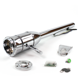 Tilt Column Chrome - Floor Shift FLR MNT 3.5" Drop 9 Hole Push Button GN w/ RFID - Part Number: HEXCC2XXX1359PGN1