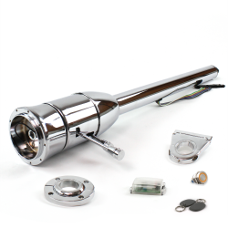 Tilt Column Chrome - Floor Shift FLR MNT 3.5" Drop 9 Hole Push Button OR w/ RFID - Part Number: HEXCC2XXX1359POR1