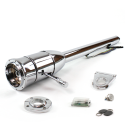 Tilt Column Chrome - Floor Shift FLR MNT 3.5" Drop 9 Hole Push Button WH w/ RFID - Part Number: HEXCC2XXX1359PWH1