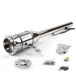 Tilt Column Chrome - Floor Shift FLR MNT 3.5" Drop 9 Hole Push Button YL w/ RFID - Part Number: HEXCC2XXX1359PYL1