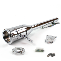 Tilt Column Chrome - Floor Shift FLR MNT 3.5" Drop 9 Hole Push Button w/ RFID - Part Number: HEXCC2XXX1359PXX1