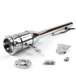 Tilt Column Chrome - Floor Shift FLR MNT 3.5" Drop 9 Hole Push Button BL  - Part Number: HEXCC2XXX1359PBL0