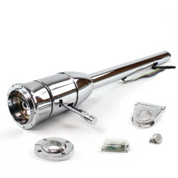 Tilt Column Chrome - Floor Shift FLR MNT 3.5" Drop 9 Hole Push Button WH  - Part Number: HEXCC2XXX1359PWH0