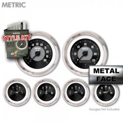 Style Kit Metric American Classic Black, Black Modern Needles, Chrome Trim Rings - Part Number: GARA2ZMXPABCC