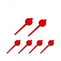 Red Modern 6 Gauge Needle Set - Part Number: AURGNMRD