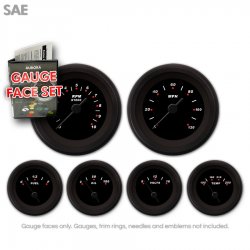 Gauge Face Set - SAE Modern Rodder Black - Part Number: GARFE018