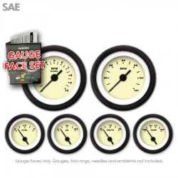 Gauge Face Set - SAE Modern Rodder Tan - Part Number: GARFE019