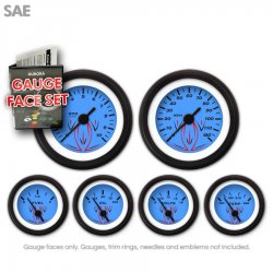 Gauge Face Set - SAE Pinstripe Blue - Part Number: GARFE026