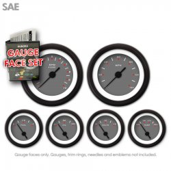Gauge Face Set - SAE Pegged Dark Gray - Part Number: GARFE052
