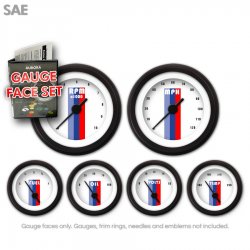 Gauge Face Set - SAE Vintage Autobahn White - Part Number: GARFE064
