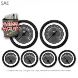 Gauge Face Set - SAE Iron Cross Gray - Part Number: GARFE076