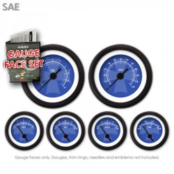Gauge Face Set - SAE Iron Cross Blue - Part Number: GARFE079