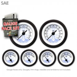 Gauge Face Set - SAE Tribal White - Part Number: GARFE089