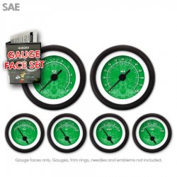Gauge Face Set - SAE Tribal Green - Part Number: GARFE090