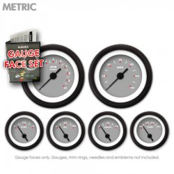 Gauge Face Set - Metric Modern Rodder Grey - Part Number: GARFM017