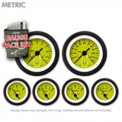 Gauge Face Set - Metric Pinstripe Green - Part Number: GARFM024
