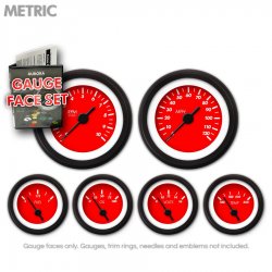 Gauge Face Set - Metric Marker Red - Part Number: GARFM035