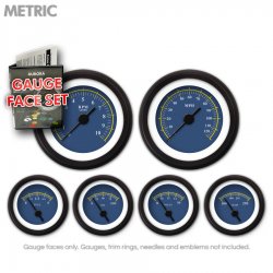 Gauge Face Set - Metric Omega Blue - Part Number: GARFM044