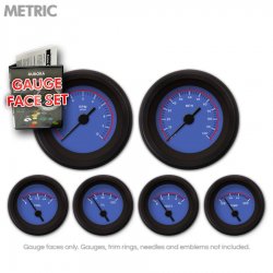 Gauge Face Set - Metric VX Blue - Part Number: GARFM046