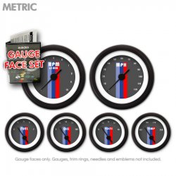 Gauge Face Set - Metric Vintage Autobahn Dark Gray - Part Number: GARFM063