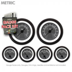 Gauge Face Set - Metric Iron Cross Gray - Part Number: GARFM076