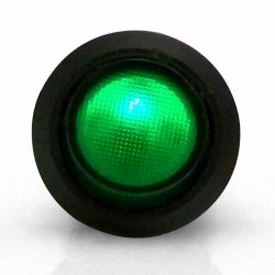 Illuminated Rocker Switch 6 - Green 20a/12vdc - Part Number: KICSW32G
